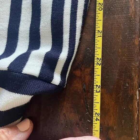 NWOT Cable & Guage Navy & White Striped Sweater - Picture 5 of 6